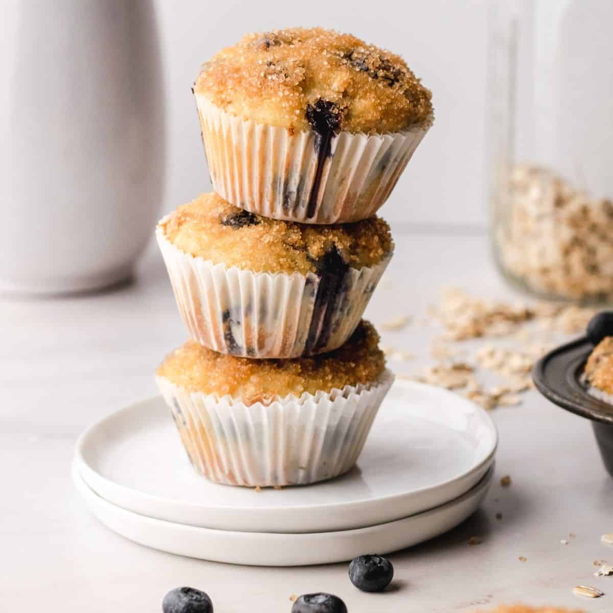 Oatmeal Blueberry Banana Muffins