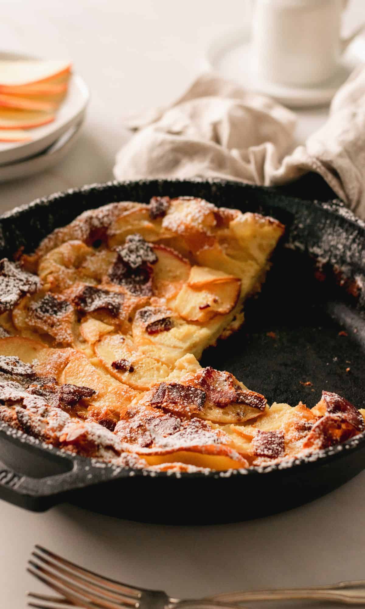 Cast Iron Baked Pancakes {Apple Pie} - Kid Tested Recipes