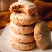 A stack of brown butter brown sugar cookies.