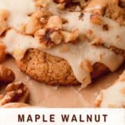 Walnut spice cookies drizzeld with a maple glaze and walnuts.