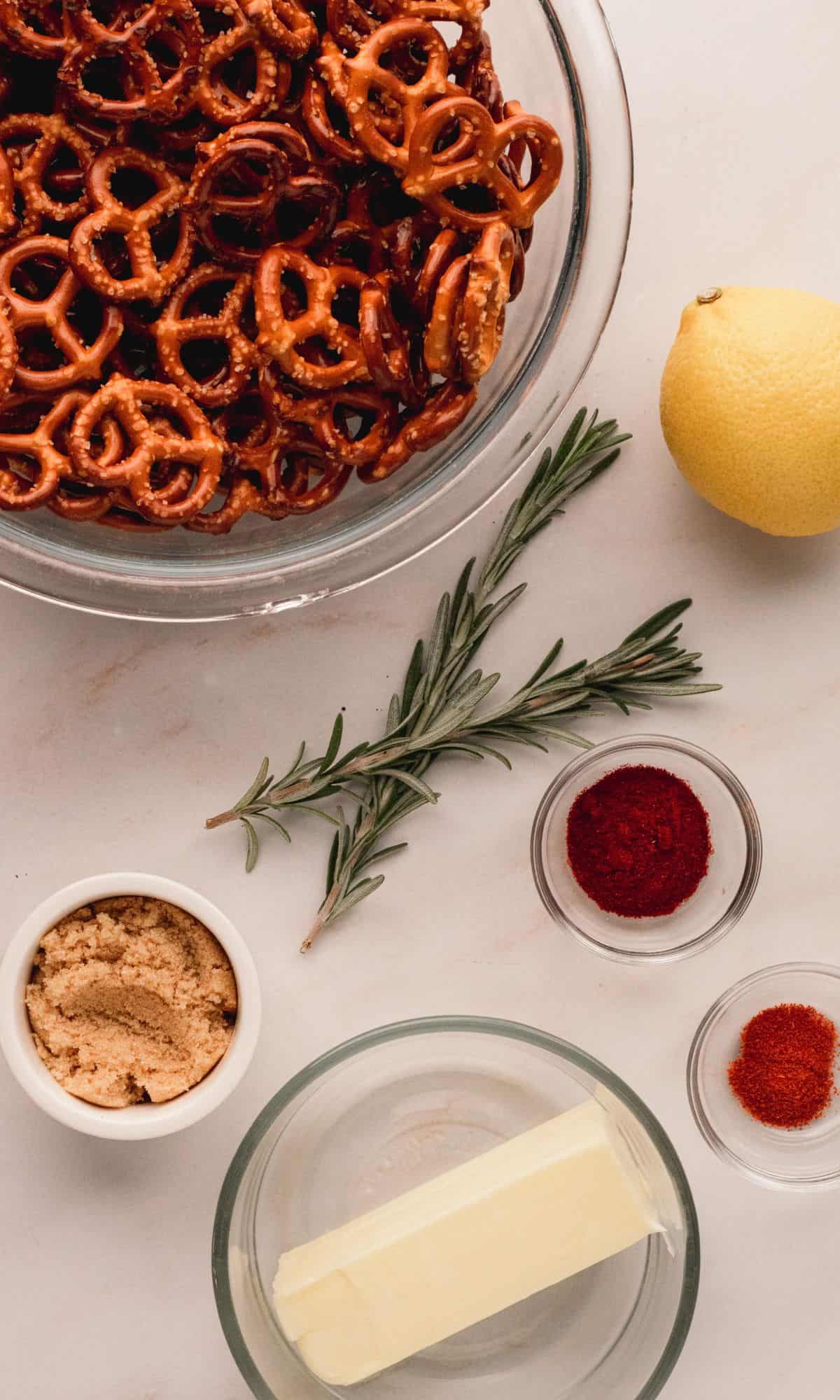 Sweet and Savory Pretzels ingredients.