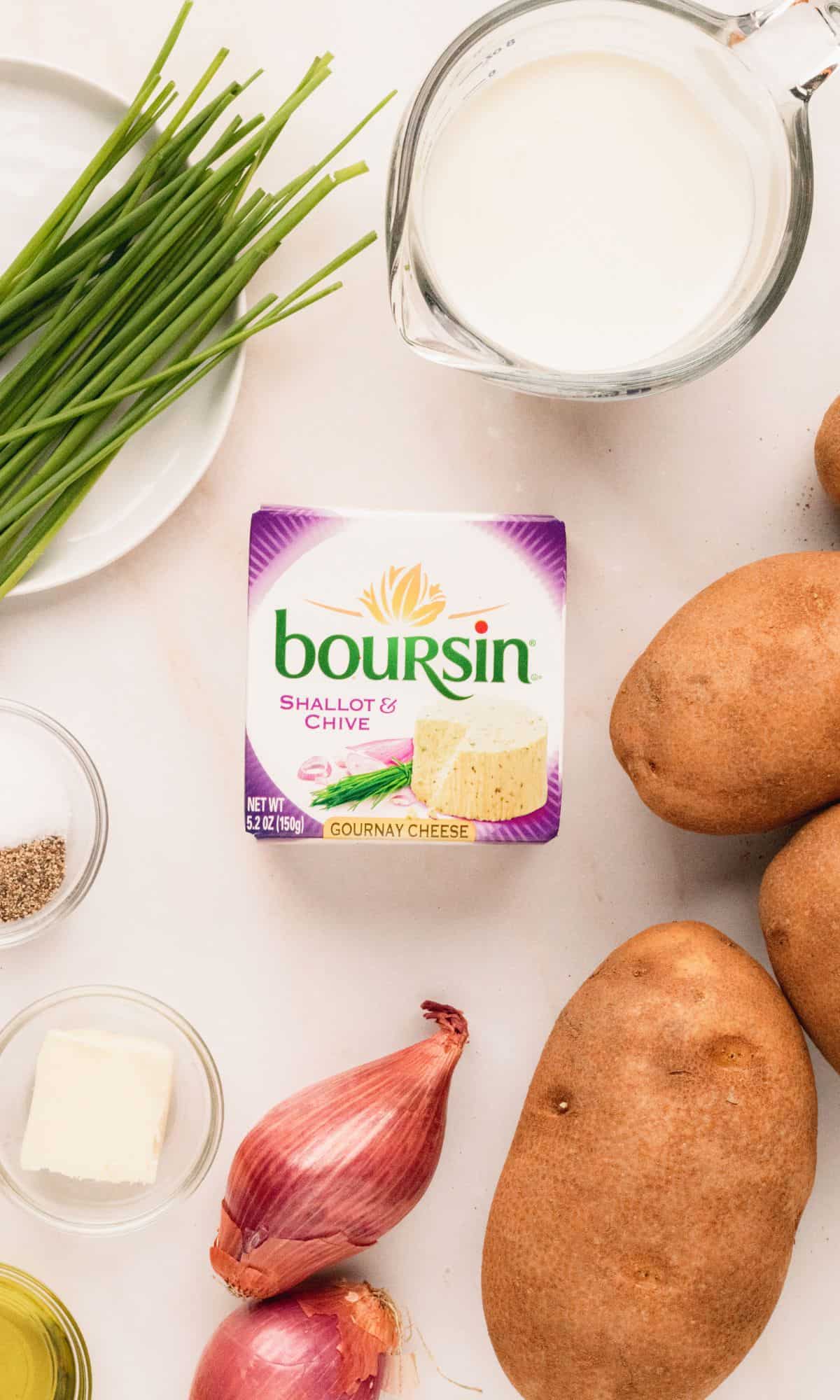 Boursin mashed potato ingredients.