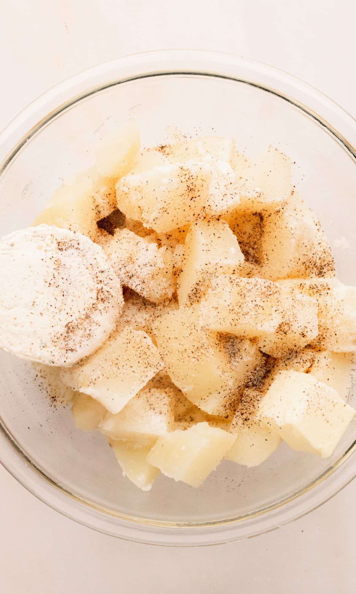 Boursin mashed poatotes preparation.