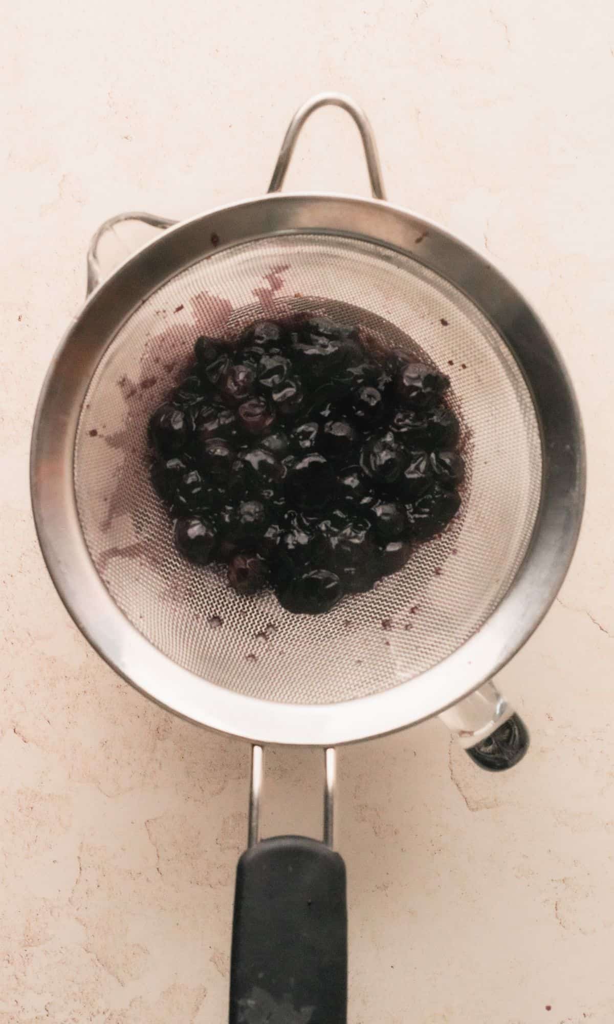 Blueberry syrup preparation.