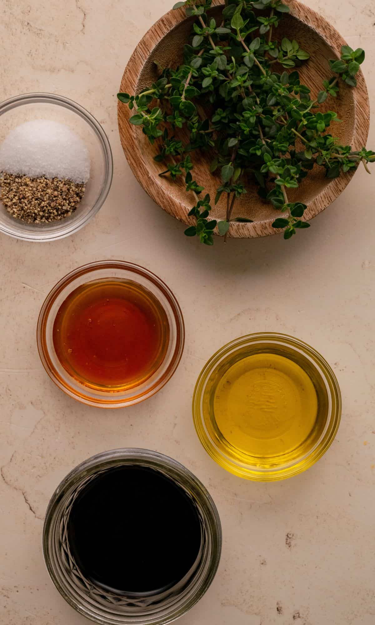 Balsamic vinaigrette ingredients.