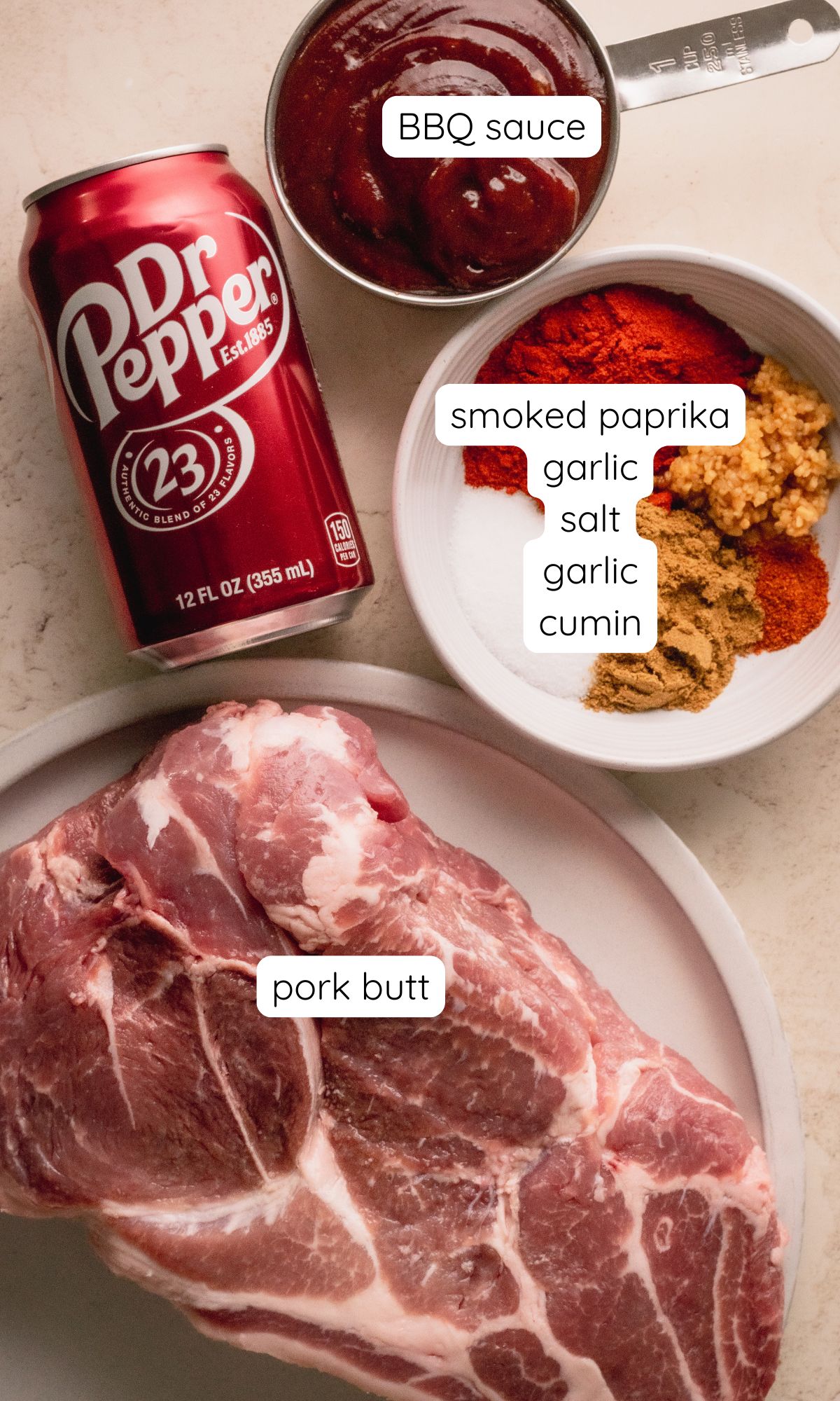 Pulled pork ingredients.