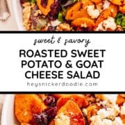 Sweet potato salad with goat cheese and dried cranberries.
