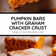 A pumpkin bar showing it's three layers.