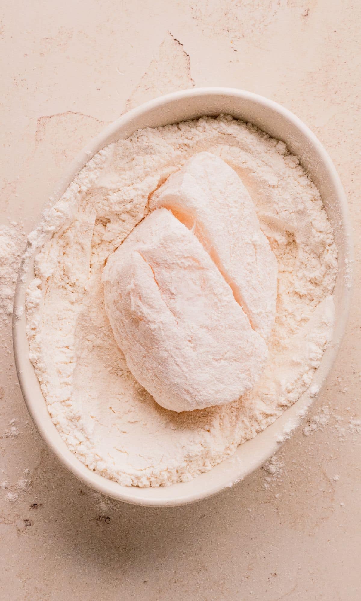 Cod dredged in flour.