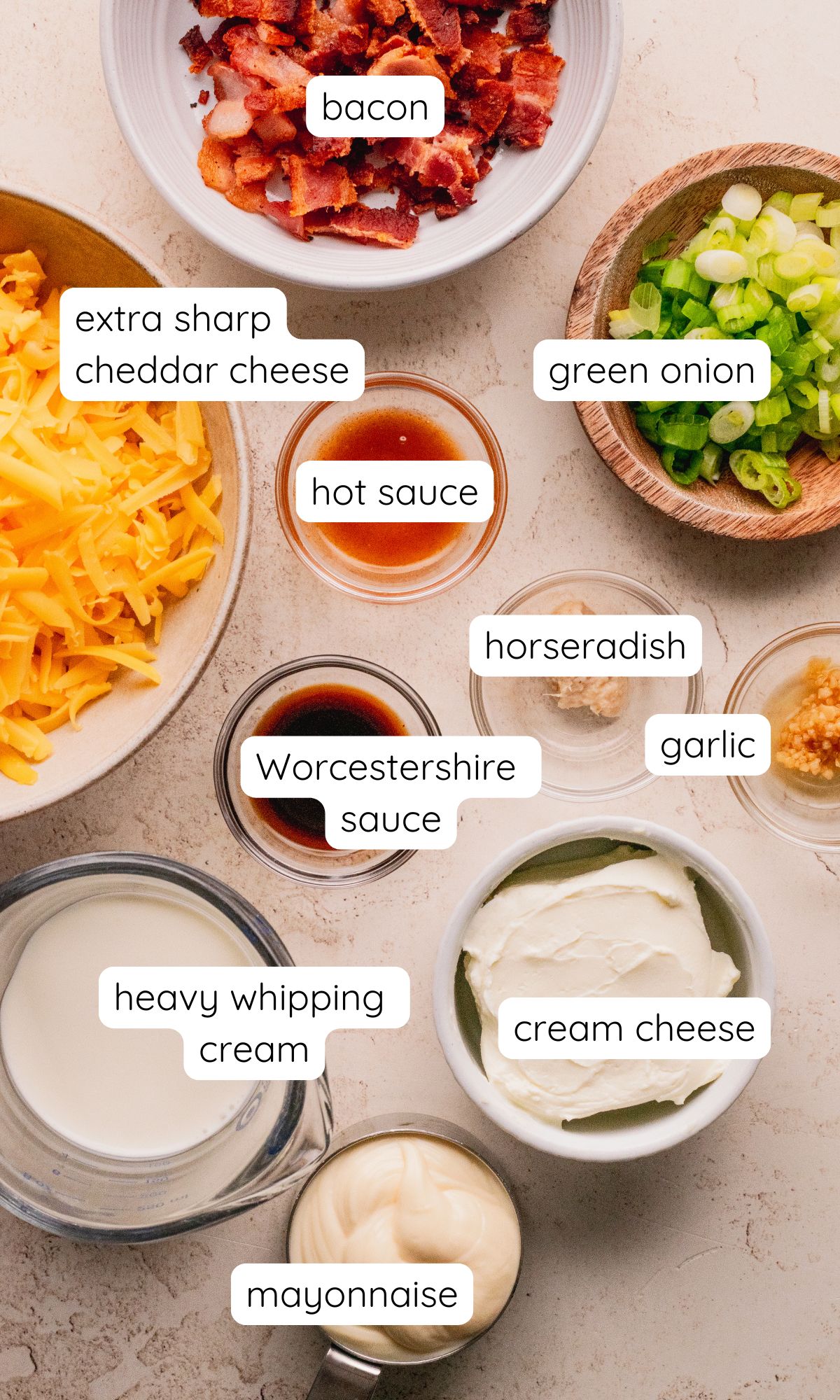 Prezel dip ingredients.