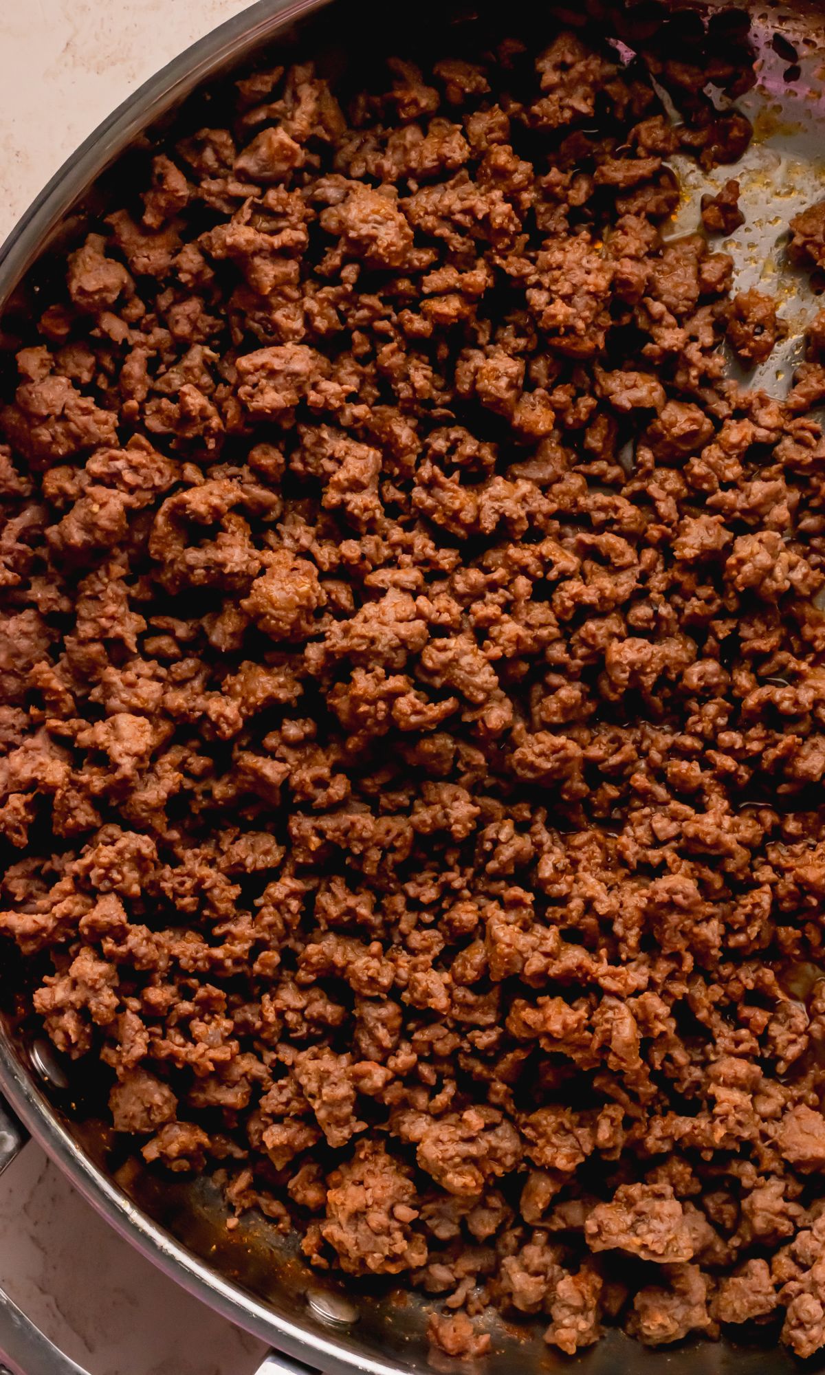 Ground beef for cheeseburger salad.