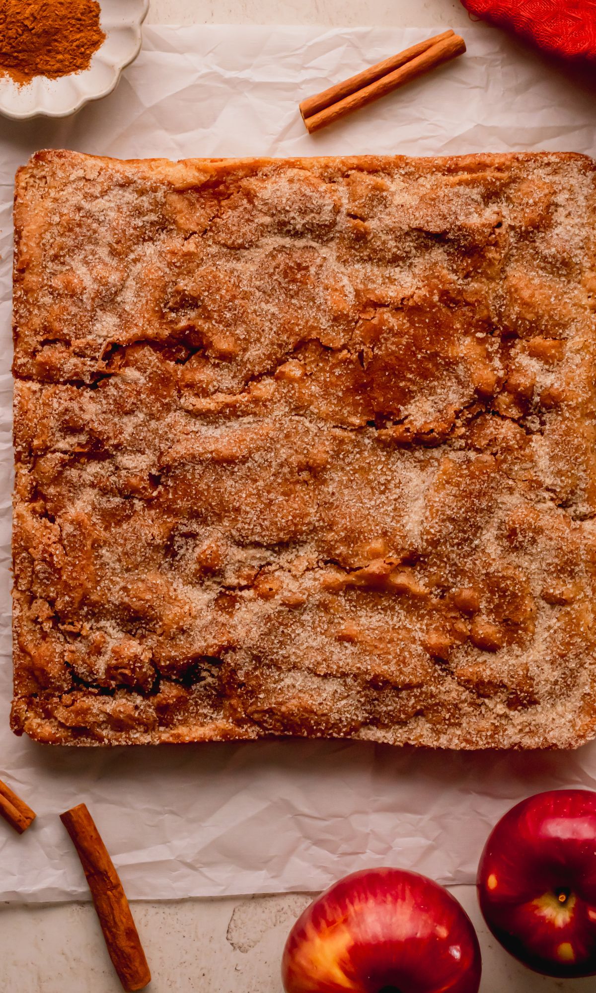 Apple cinnamon blondies after baking.